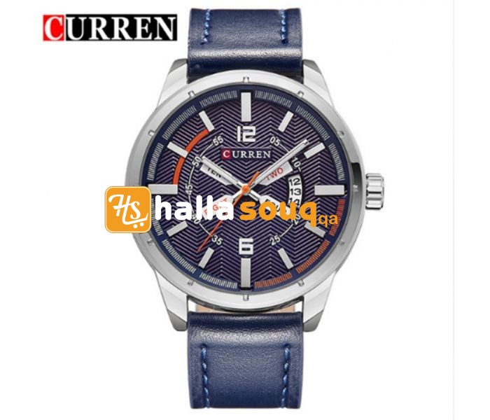 Curren 8211 Casual Double Scale Quartz Curren Watch For Men - Navy Blue