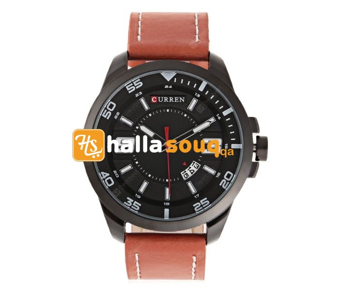 Curren 8213 Casual Date Display Quartz Curren Watch For Men - Brown and Black