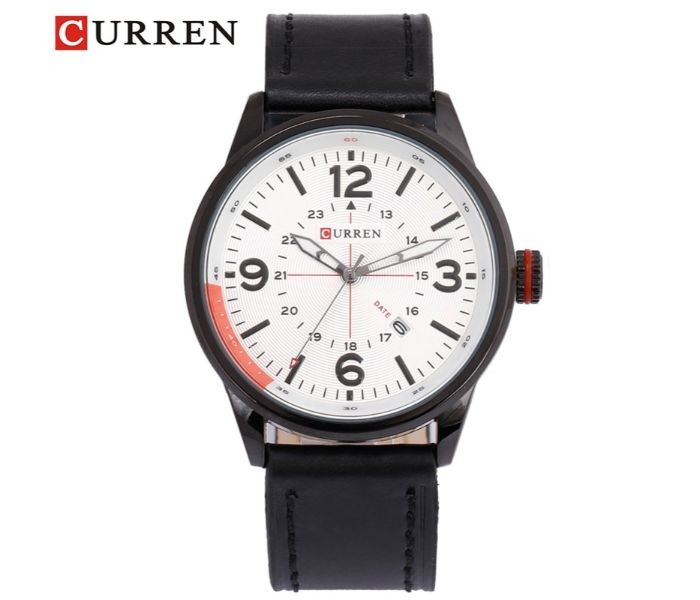 Curren 8215 Business Style Quartz Curren Watch For Men - Black and White