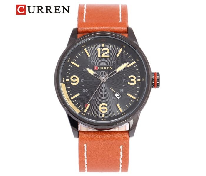 Curren 8215 Business Style Quartz Curren Watch For Men - Orange and Black