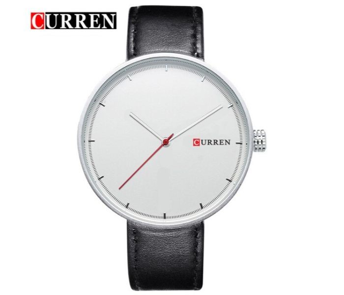 Curren 8223 Casual Big Dial Quartz Curren Watch For Men - Black and Grey