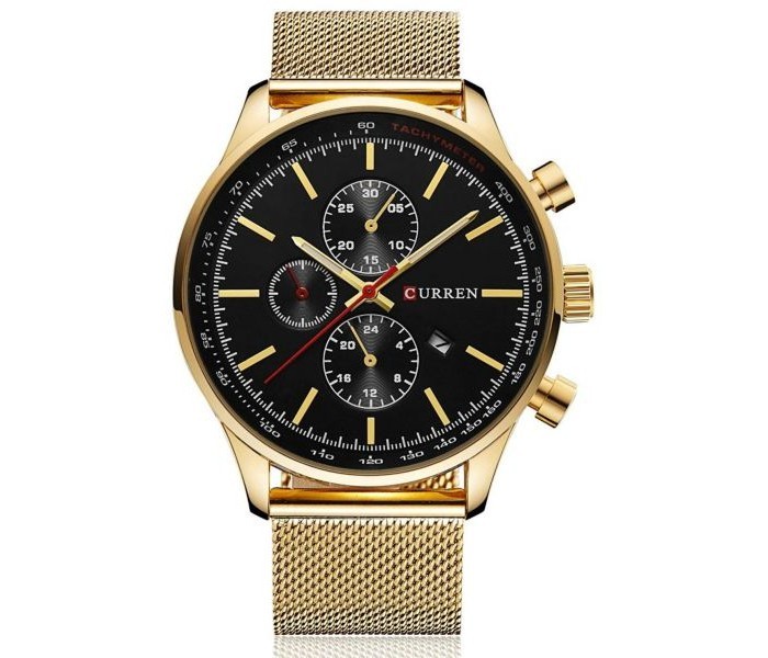 Curren 8227 Men's Waterproof Sports Analog Watch - Gold