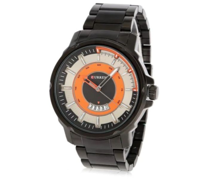 Curren 8229 Business Quartz Curren Watch For Men - Orange And Black