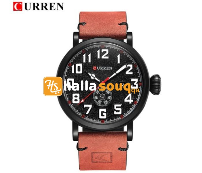 Curren 8232 Luxury Military Quartz Curren Watch For Men - Black And Brown