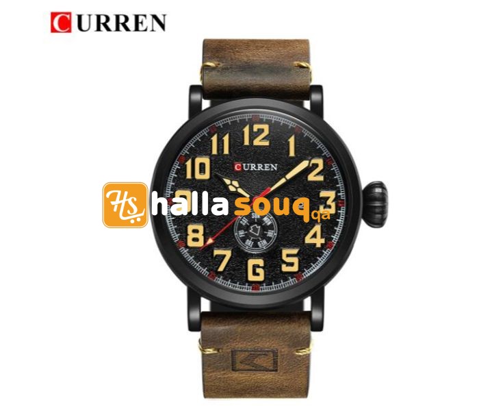 Curren 8232 Luxury Military Quartz Curren Watch For Men - Black And Brown