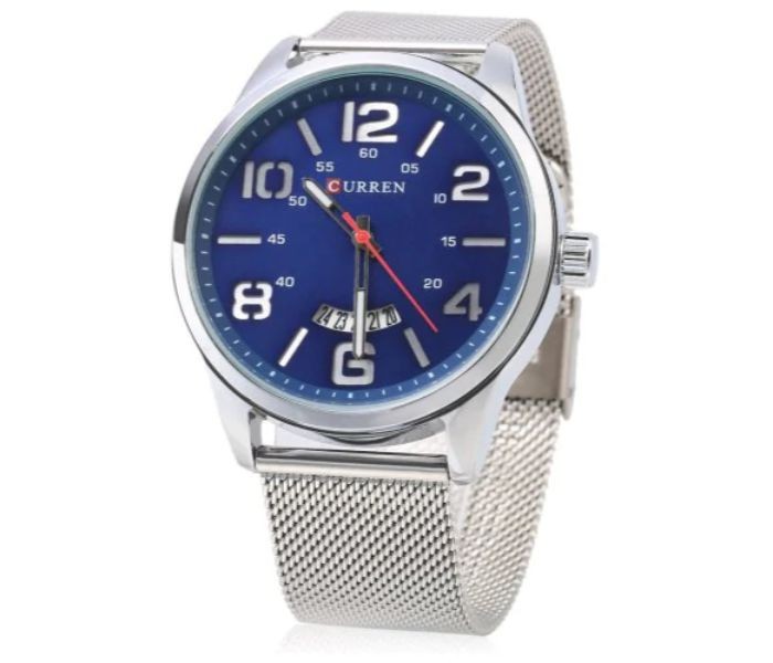 Curren 8236 Fashion Quartz Curren Watch For Men - Blue And Silver