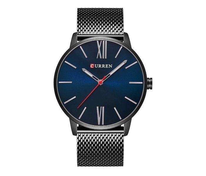 Curren 8238 Ultra Thin Dial Quartz Curren Watch For Men - Black and Blue