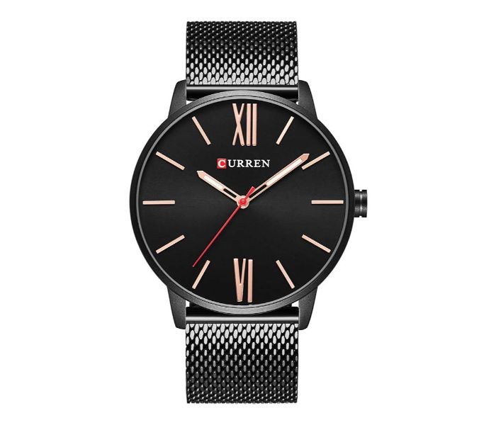 Curren 8238 Ultra Thin Dial Quartz Curren Watch For Men - Black