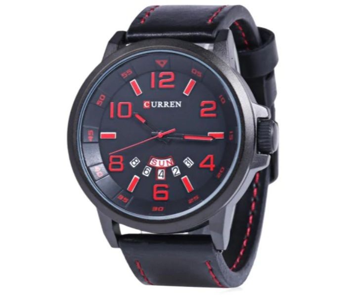 Curren 8240 Fashion Quartz Curren Watch For Men - Black And Red