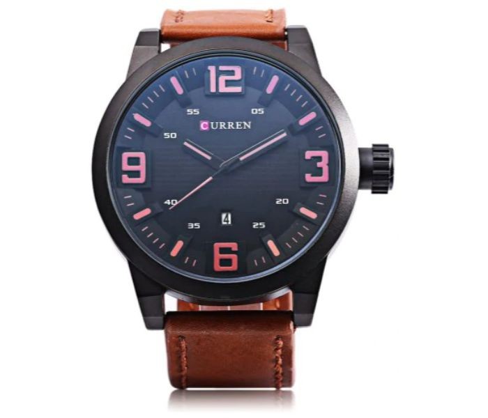 Curren 8241 Analog Quartz Curren Watch For Men - Brown And Blue