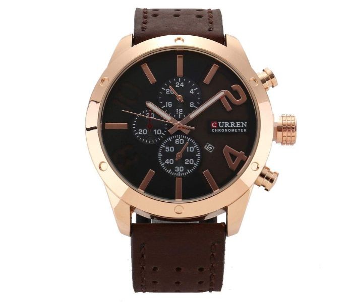 Curren 8243 Quartz Curren Watch For Men - Coffee and Black