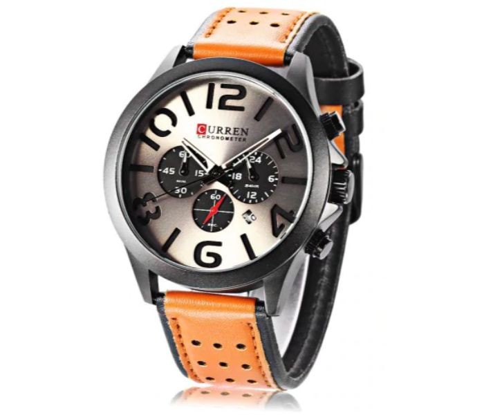 Curren 8244 Analog Quartz Curren Watch For Men - Black And Grey