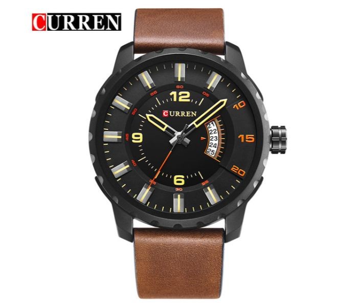 Curren 8245 Casual Quartz Curren Watch For Men - Brown and Black