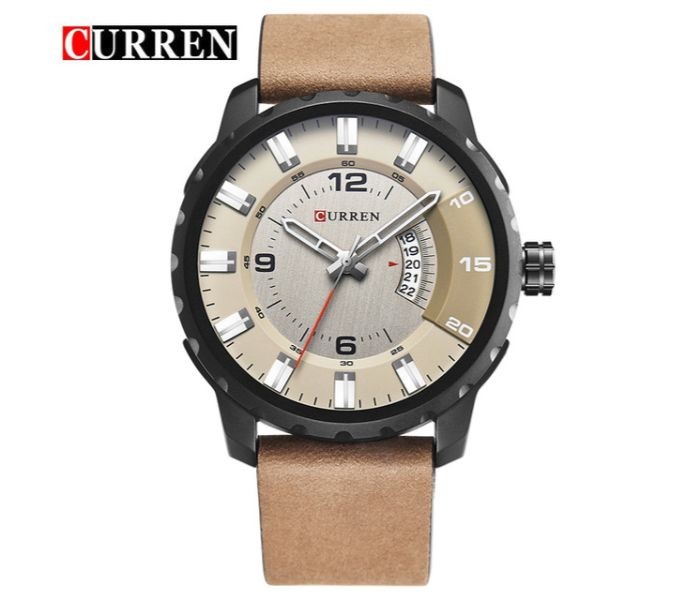 Curren 8245 Casual Quartz Curren Watch For Men - Brown and Grey