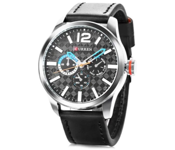 Curren 8247 Analog Quartz Curren Watch For Men - White And Black