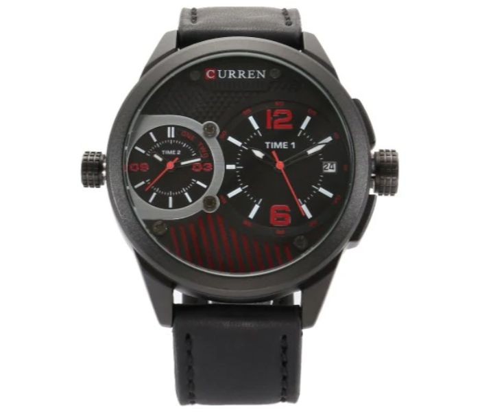 Curren 8249 Business Quartz Curren Watch For Men - Black And Red