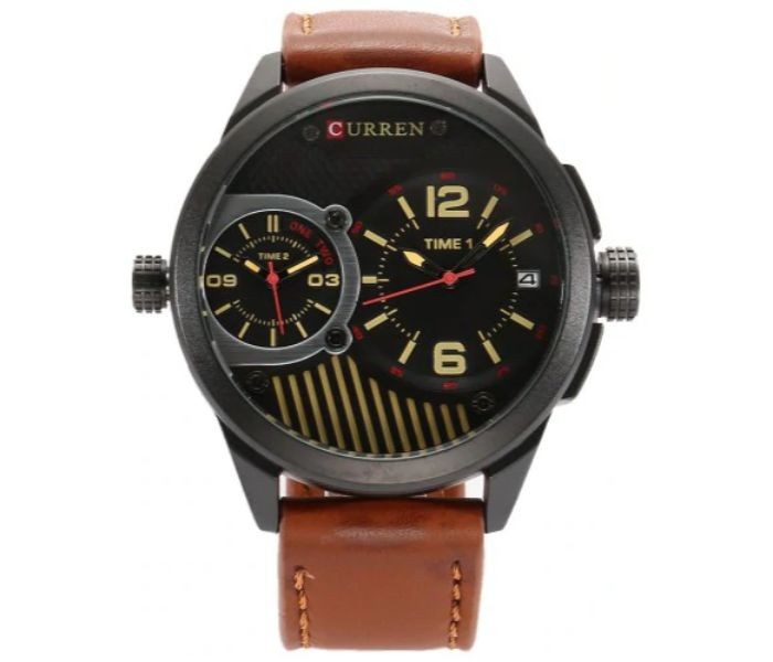 Curren 8249 Business Quartz Curren Watch For Men - Yellow And Black