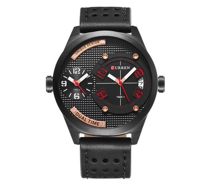 Curren 8252 Dual Quartz Curren Watch For Men - Black