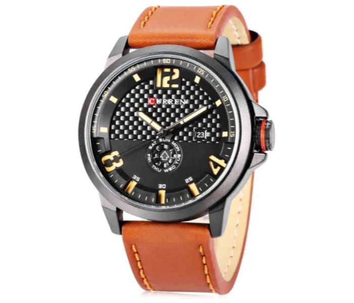 Curren 8253 Casual Quartz Curren Watch For Men - Black And Brown