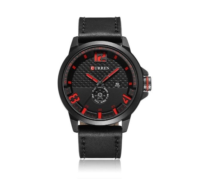 Curren 8253 Casual Quartz Curren Watch For Men - Red And Black