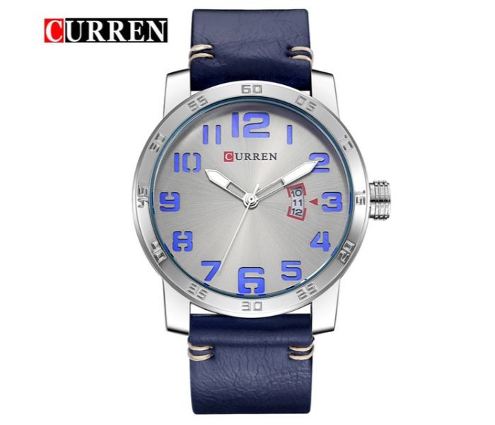 Curren 8254 Analog Quartz Curren Watch For Men - Blue and Silver