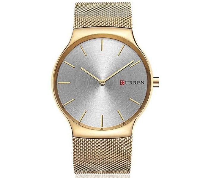 Curren 8256 Luxury Quartz Wrist Curren Watch For Men - Gold And Silver