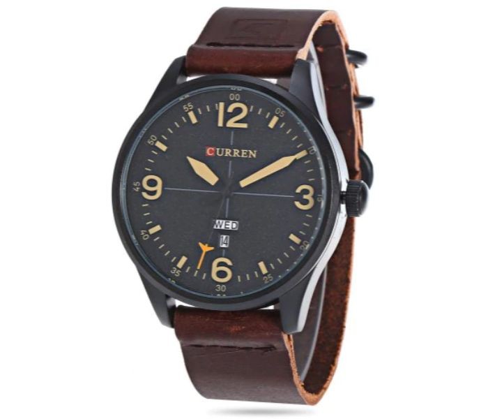 Curren 8265 Quartz Curren Watch For Men - Black And Yellow