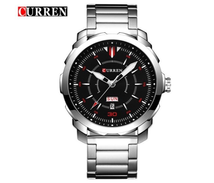 Curren 8266 Quartz Curren Watch For Men - Black And Silver