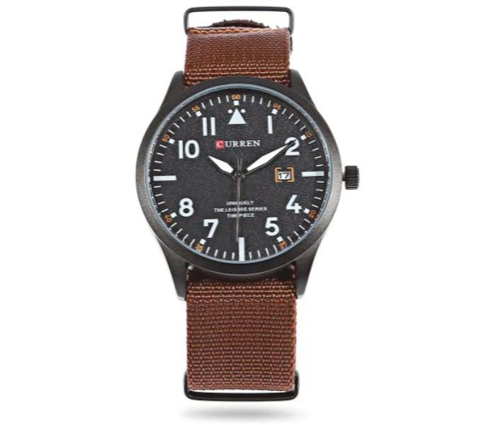 Curren 8268 Canvas Quartz Curren Watch For Men - Brown and Black