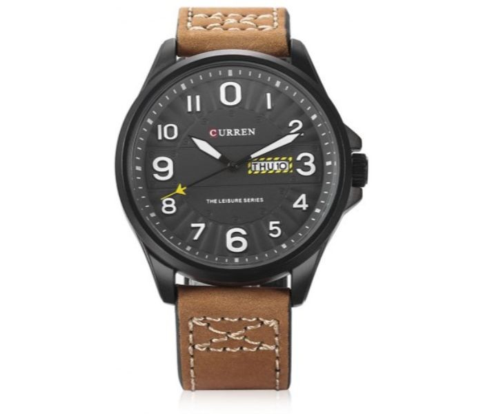 Curren 8269 Analog Quartz Curren Watch For Men - Brown and Grey