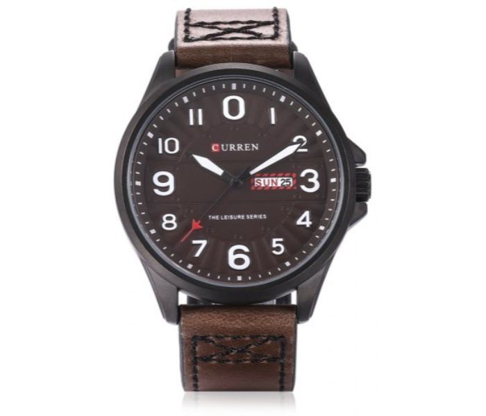 Curren 8269 Analog Quartz Curren Watch For Men - Coffee