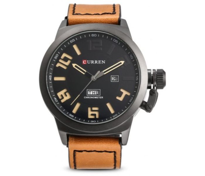 Curren 8270 Analog Quartz Curren Watch For Men - Brown and Black