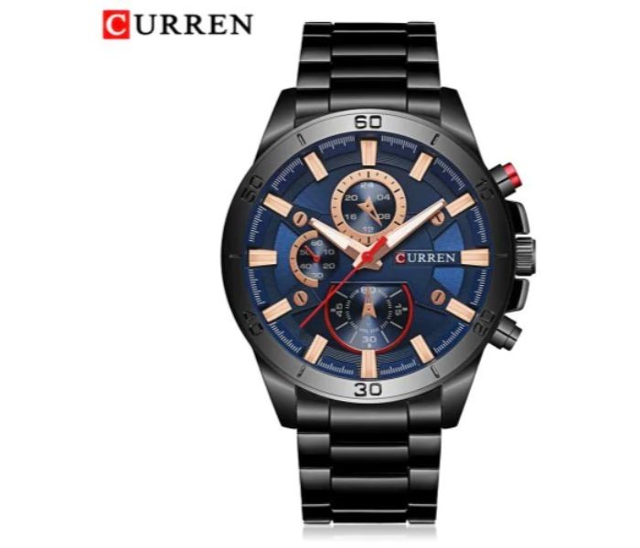 Curren 8275 Analog Business Curren Watch For Men - Black and Blue