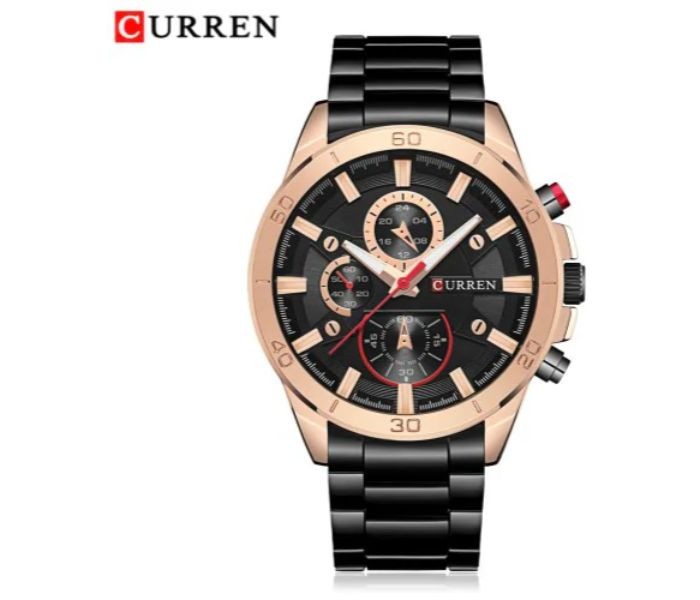 Curren 8275 Analog Business Curren Watch For Men - Black and Gold