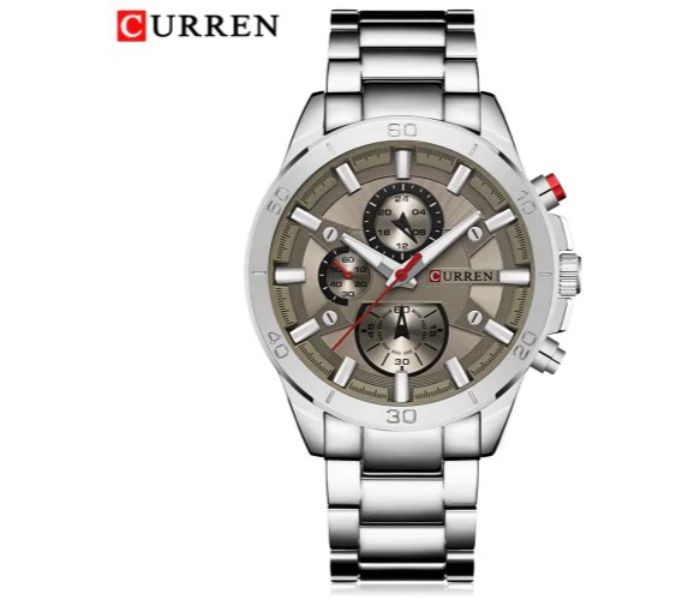 Curren 8275 Analog Business Curren Watch For Men - Silver and Grey