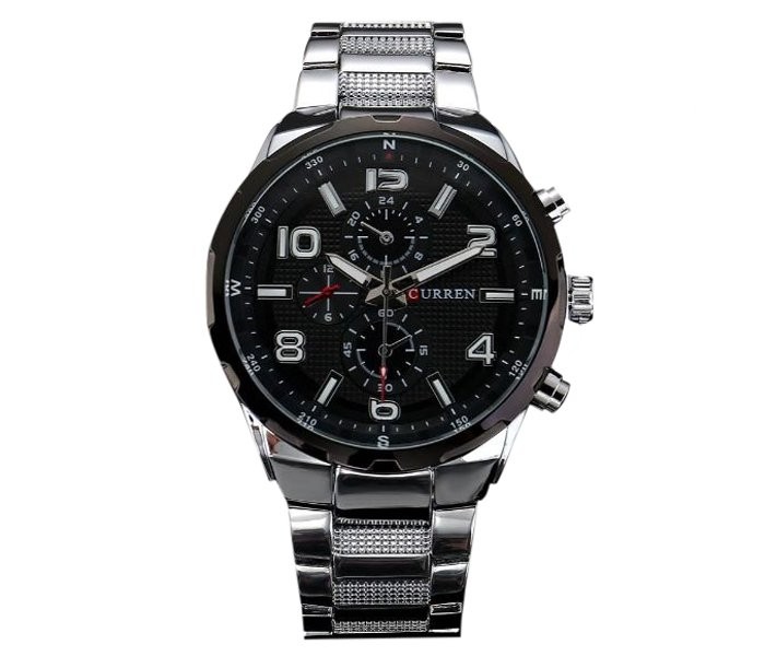 Curren 8276 Fashion Quartz Curren Watch For Men - Silver And Black