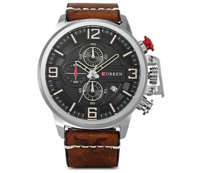 Curren 8278 Analog Quartz Curren Watch For Men - Brown and Black