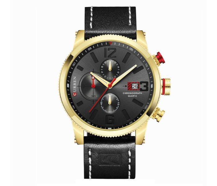 Curren 8281 Quartz Wristwatch For Men Black and Gold