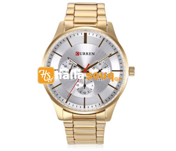 Curren 8282 Analog Quartz Curren Watch For Men - Gold and Silver