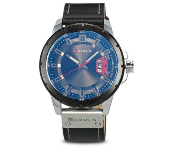 Curren 8284 Analog Quartz Curren Watch For Men - Black and Blue