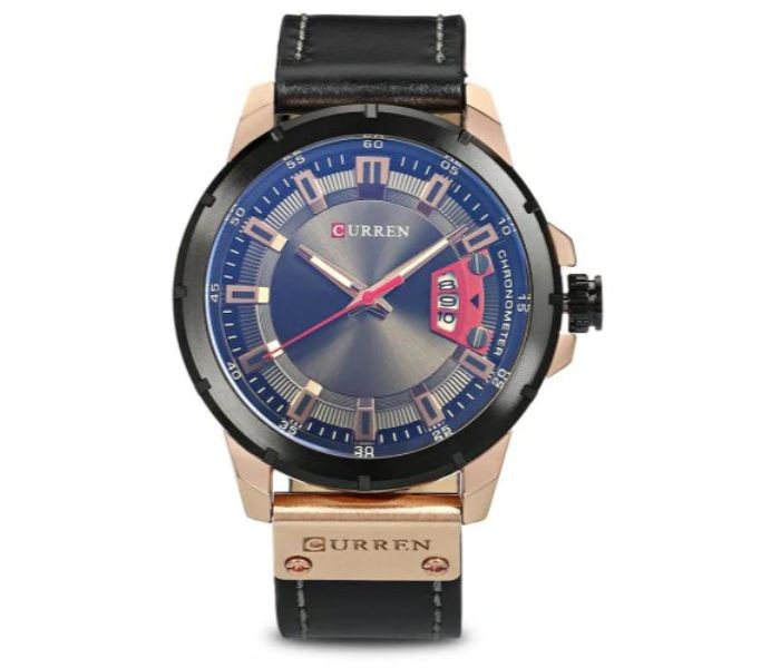 Curren 8284 Analog Quartz Curren Watch For Men - Black and Gold