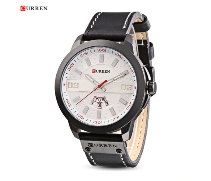 Curren 8286 Business Quartz Curren Watch For Men - Black and White