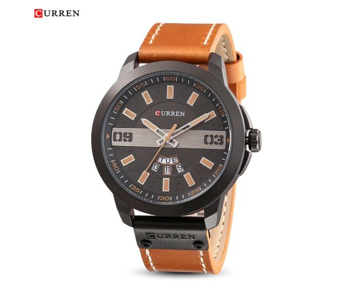 Curren 8286 Business Quartz Curren Watch For Men - Brown and Grey