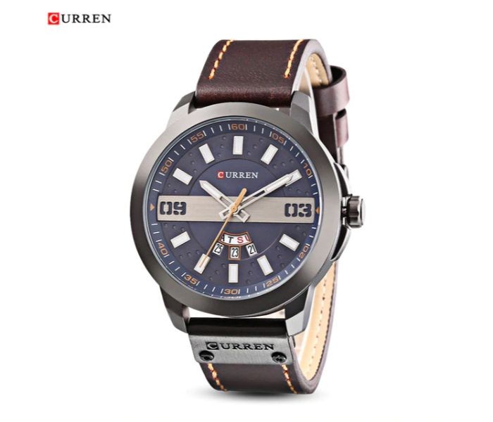 Curren 8286 Business Quartz Curren Watch For Men - Coffee and Blue