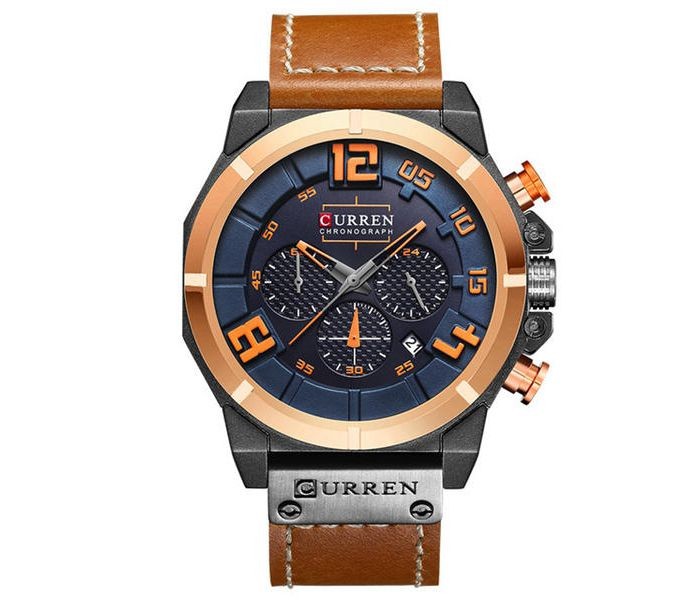 Curren 8287 Chronograph Curren Watch For Men - Brown And Blue