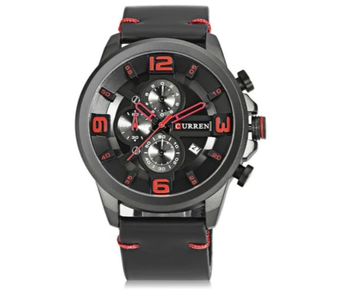 Curren 8288 Chronograph Curren Watch For Men - Black And Red