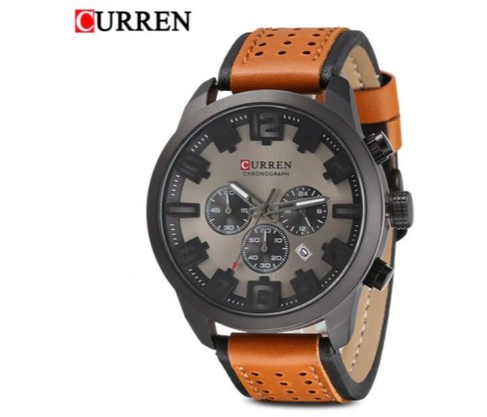 Curren 8289 Chronograph Curren Watch For Men - Grey And Brown