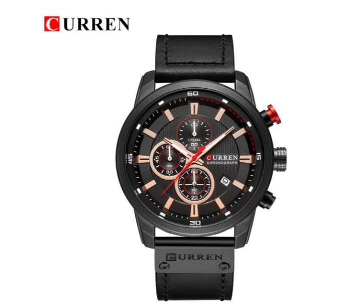 Curren 8291 Analog Sports Curren Watch For Men - Black