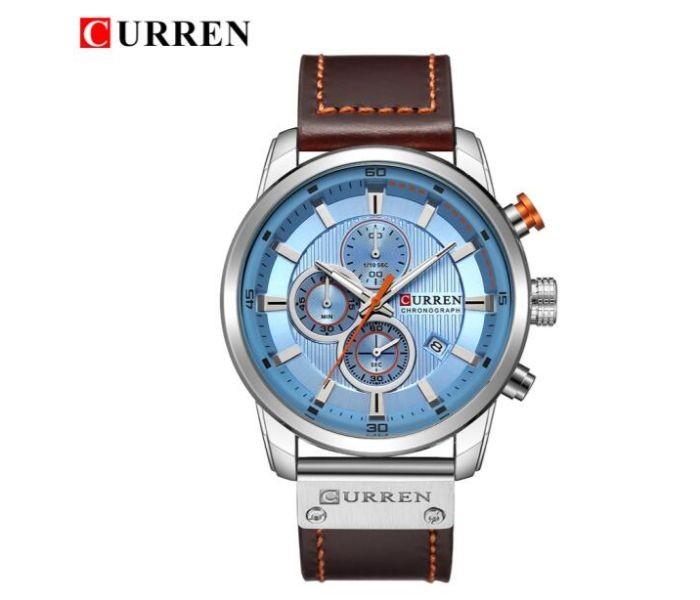 Curren 8291 Analog Sports Curren Watch For Men - Blue And Silver