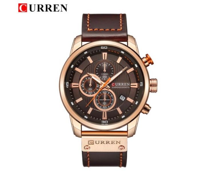 Curren 8291 Analog Sports Curren Watch For Men - Coffee